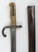 French Chassepot Bayonet with German M-1871 Steel Scabbard
