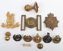 Small lot of Cap Badges, Helmet Plate, Shoulder Title & Buttons to the Royal Marines.