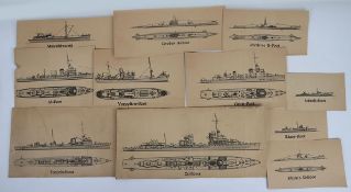 Grouping of German Naval Ships Identification Illustrations
