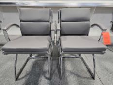 Corp Design Livello Grey Leather Guest Chairs