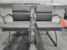 Corp Design Livello Grey Leather Guest Chairs