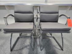 Corp Design Livello Grey Leather Guest Chairs