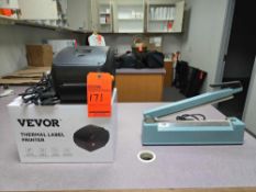 Asst. Vevor Thermal Label Printer and Impulse Bag Sealer