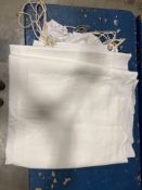 Assorted WHITE pocketed and tie-on poly drapes