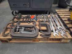 Box and Open End Wrenches, C-Clamps, Spanner Wrenches Aluminum Hammer, and Post Pounder