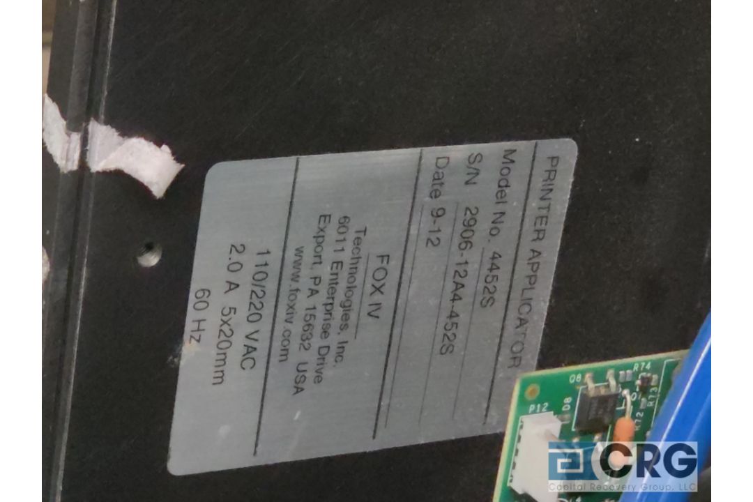 FOX IV 4452-S Label Printer and Applicator - Image 4 of 4