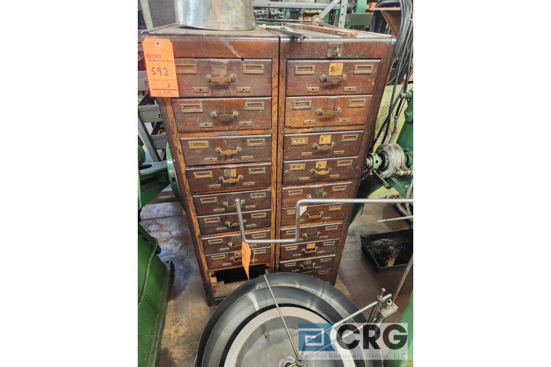 10-drawer Library Bureau Sole Makers antique wood cabinets - Image 1 of 3