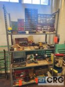 Asst tooling, parts and fittings with shelving