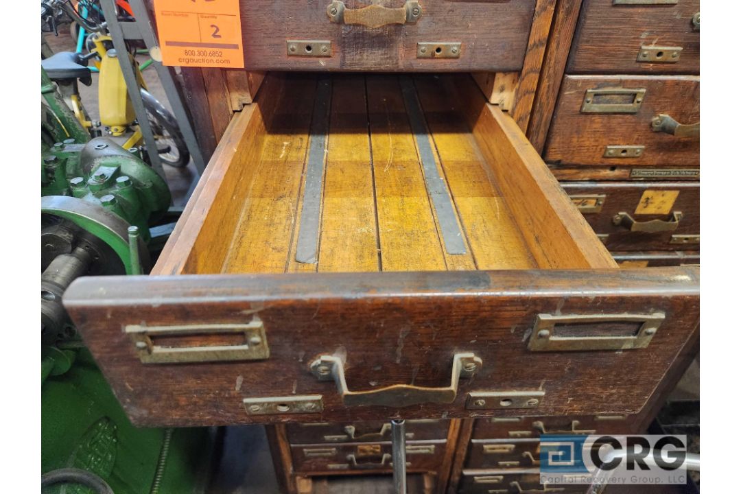 10-drawer Library Bureau Sole Makers antique wood cabinets - Image 3 of 3