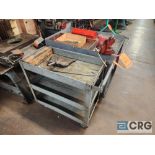 Assorted metal carts, and 4 inch bench vise