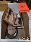 Starret 0-1 in. screw thread pitch micrometer set
