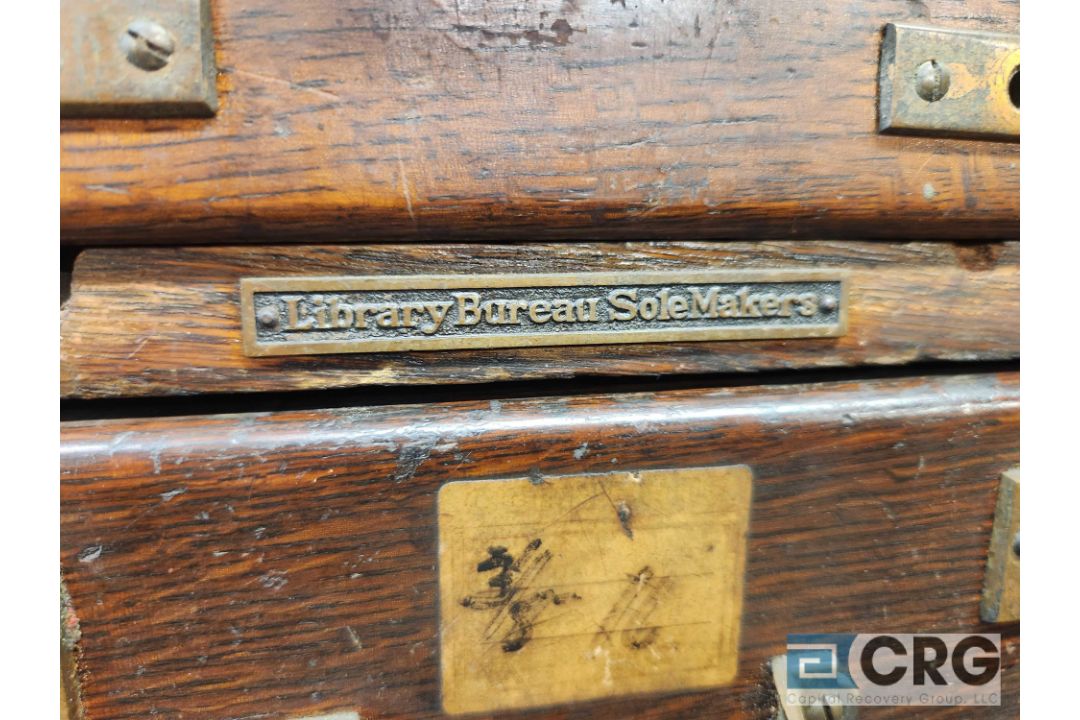 10-drawer Library Bureau Sole Makers antique wood cabinets - Image 2 of 3