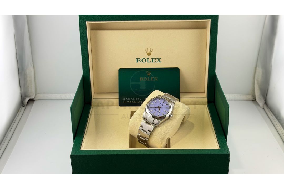 ROLEX OYSTER PERPETUAL *OCTOBER 2025 - ALL NEW / UNWORN* LAVENDER DIAL - OYSTER STEEL *WOW* - Image 26 of 33