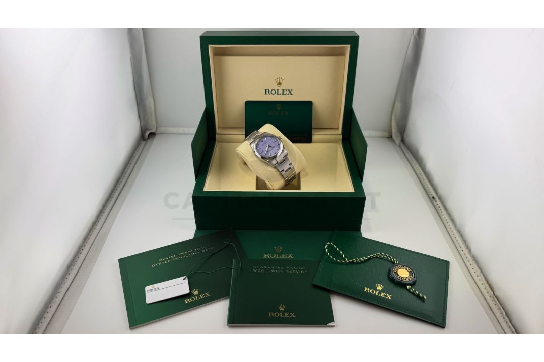 ROLEX OYSTER PERPETUAL *OCTOBER 2025 - ALL NEW / UNWORN* LAVENDER DIAL - OYSTER STEEL *WOW* - Image 20 of 33