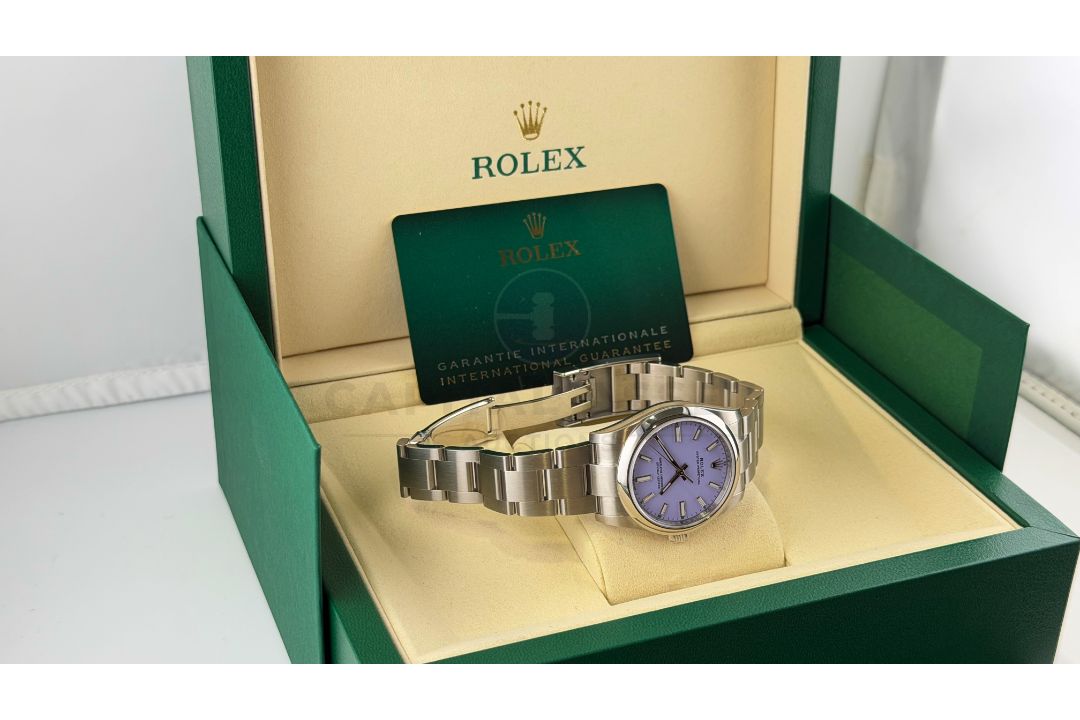 ROLEX OYSTER PERPETUAL *OCTOBER 2025 - ALL NEW / UNWORN* LAVENDER DIAL - OYSTER STEEL *WOW* - Image 29 of 33