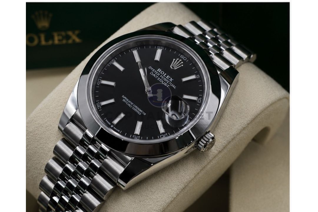 (ON SALE) ROLEX DATEJUST *41MM BRIGHT BLACK DIAL* (JUNE 2025 - NEW & UNWORN) OYSTER STEEL & JUBILEE - Image 4 of 7