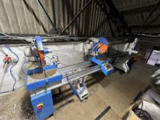 SM-550 Double Head Aluminium Mitre Saw – 3500mm Bed (2023) – Used Once - NO VAT