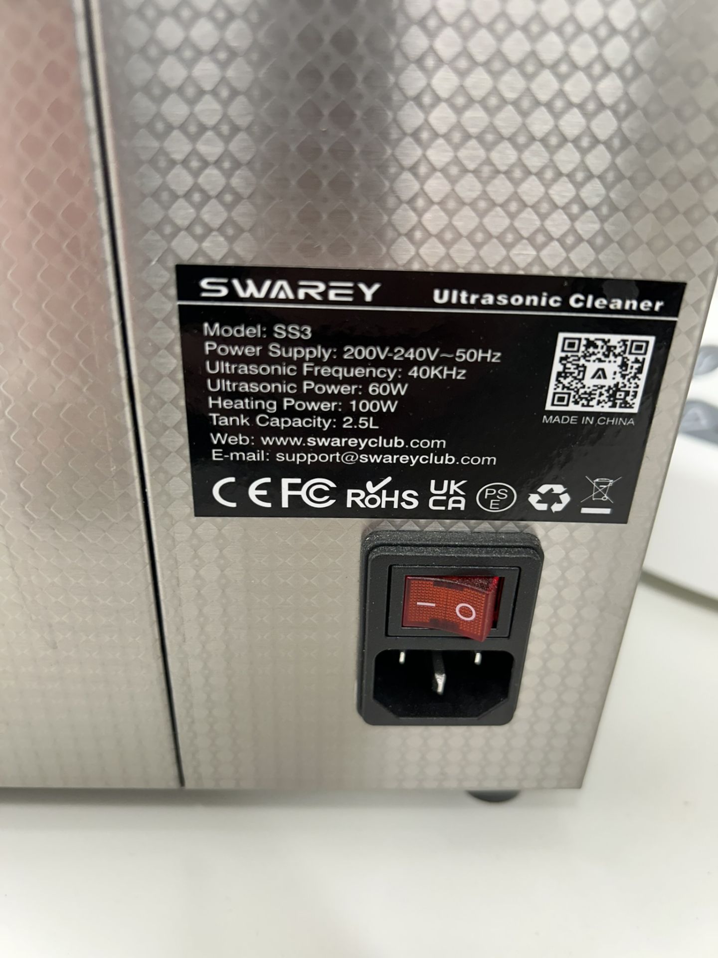 SWAREY SS3 Ultrasonic Cleaner (2.5L, Heated, 40kHz) - Image 3 of 4
