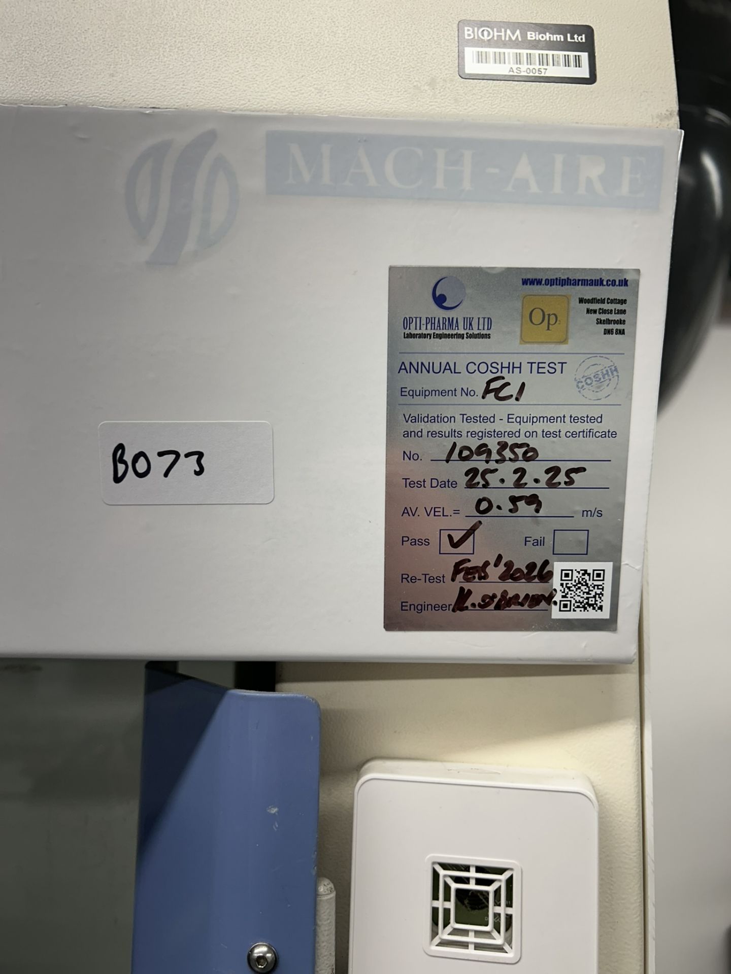 MACH-AIRE Laboratory Fume Cupboard / Extraction Cabinet with Airflow Monitor – Working - Image 2 of 7
