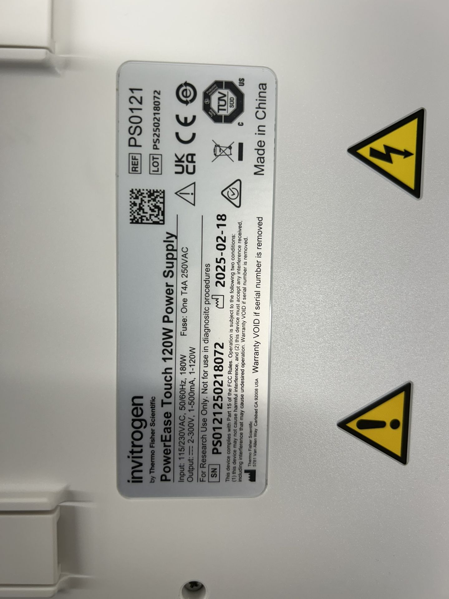 Invitrogen PowerEase Touch 120W Electrophoresis Power Supply (Thermo Fisher) - Image 4 of 4