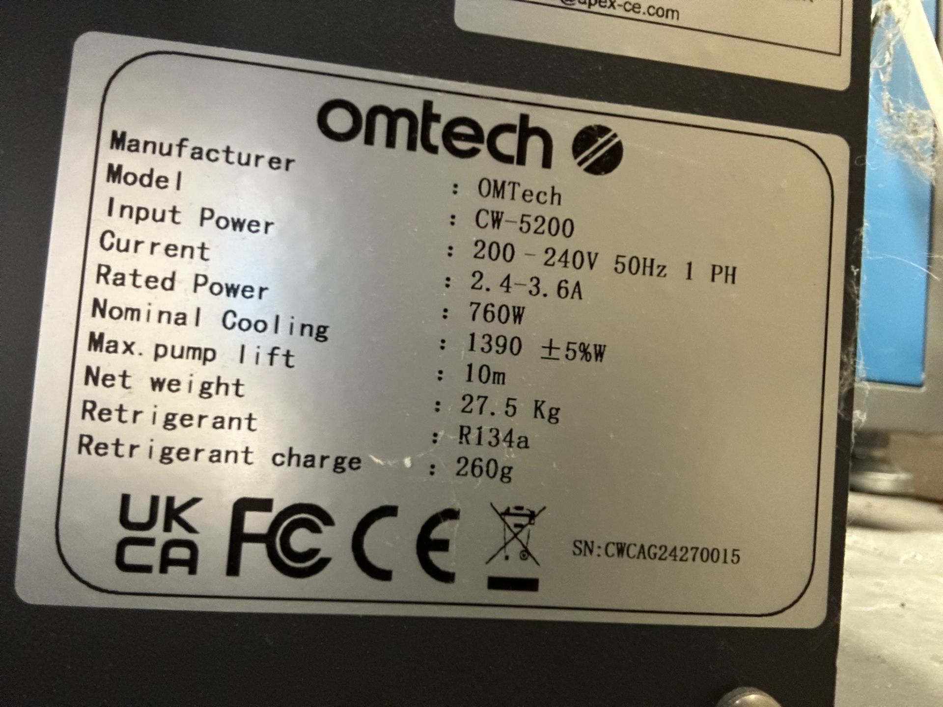 Omtech 80W CO2 Laser Engraving & Cutting Machine + CW-5200 Water Chiller (Complete Setup, 2024) - Image 14 of 14