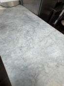 Marble-Topped Stainless Steel Commercial Kitchen Prep Island / Work Table