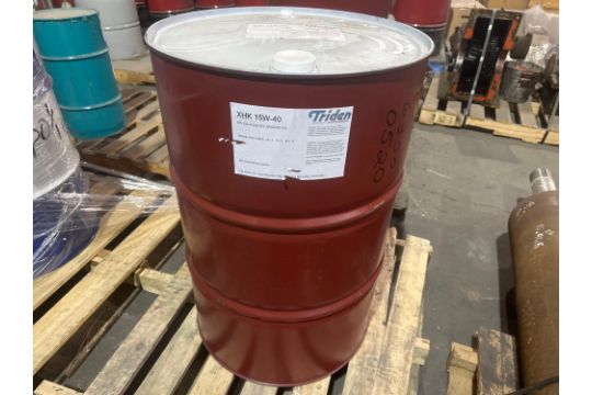 Barrel of Triden XHK 15W 40 API CK4 Diesel engine oil, 55gal, (6350-0520)
