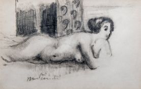 Paul Delvaux (1897-1994), 'Nu couche', pencil drawing (+) , Frame: 46 x 55 cm. (18.10 x 21.64 in.)