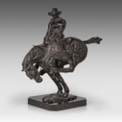 Domien Ingels (1881-1946), 'Bronco', patinated bronze on a marble base H 41 cm. (16.14 in.), With ba