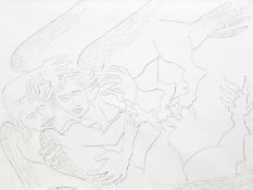 Ossip Zadkine (1890-1967), two harpies attacking, 1953, ink drawing on paper 54 x 71 cm. (21.26 x 27