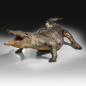 Nile crocodile (Crocodylus niloticus) full mount, taxidermy trophy, L 310 cm - W 100 cm - total weig
