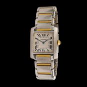 A ladies' Cartier Tank Francaise, Ref. 2301, stainless steel and 18ct yellow gold