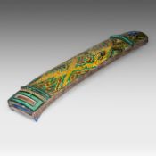 A Japanese Ko-Kutani style ware miniature koto (zither music instrument), Meiji Period (1868 - 1912)