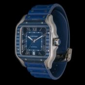 A Cartier Santos de Cartier, Ref. WSSA0048, large model, blue ADLC