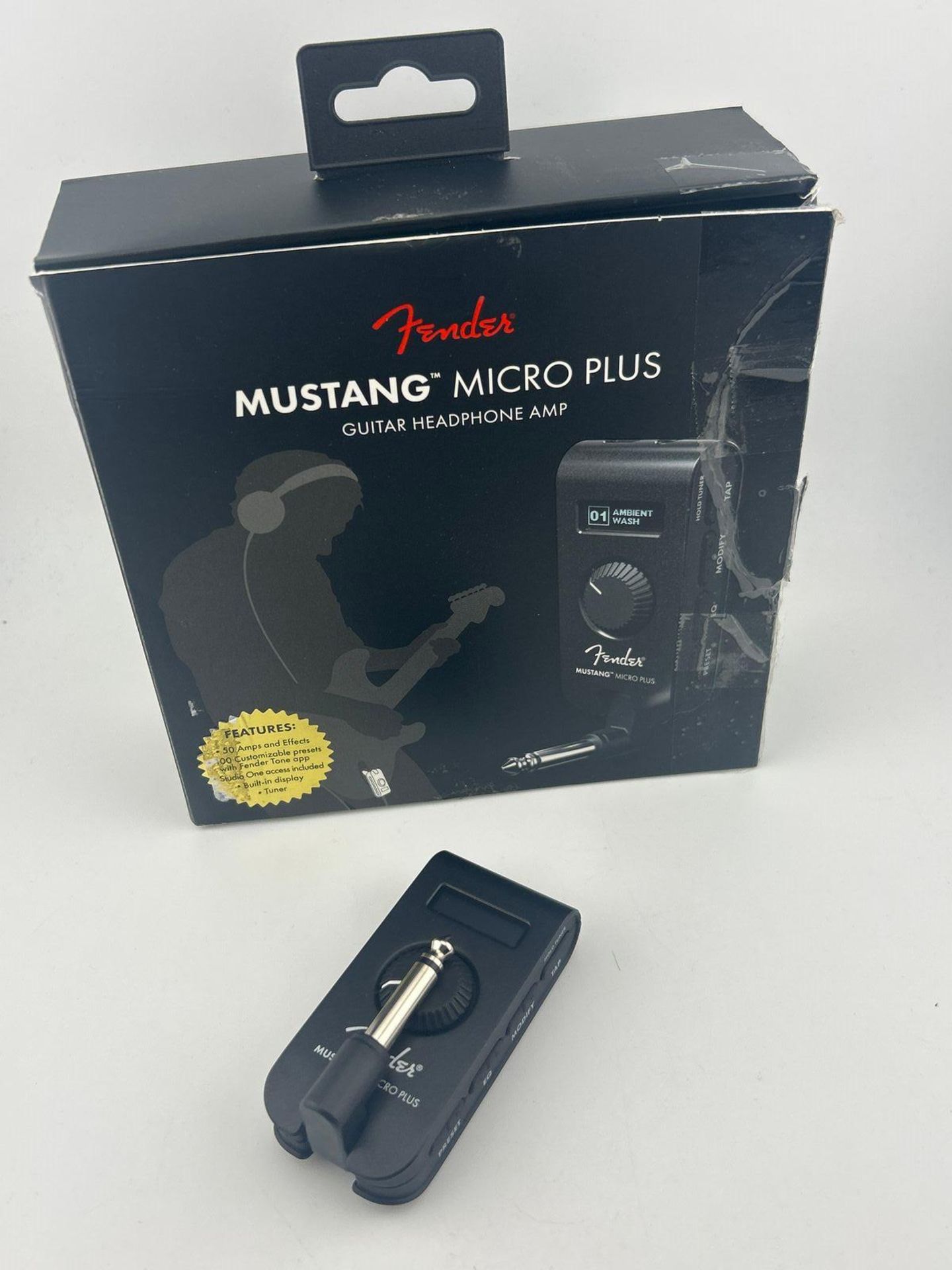 RRP £113.94 - Fender Mustang Micro Plus Guitar Amp, Ultimate Personal Headphone Amplifier with 25 A - Image 2 of 5