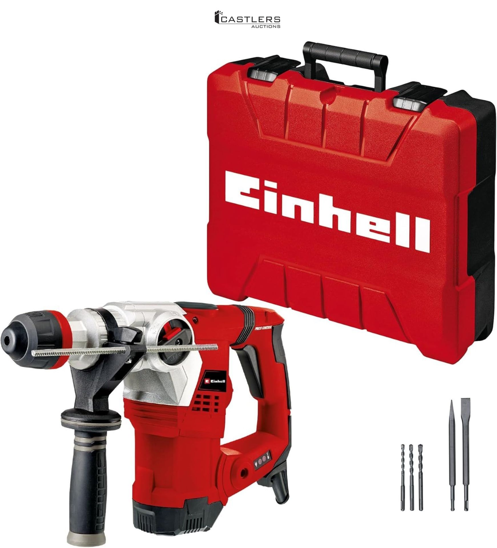 RRP £99.00 - Einhell 4257944 TE-RH 32 4F Rotary Hammer Drill Kit, SDS Plus 4-in-1 Drill - Drilling/