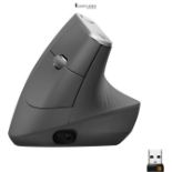 RRP £91.19 - Logitech MX Vertical, Wire and Wireless Bluetooth Advanced Ergonomic Mouse