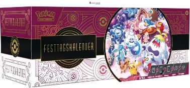 NEW - Pokémon - Trading Card Game: Holiday Calendar (8 Holographic Cards, 6 Booster Packs, 7 Fun Pa