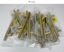 AHAQU 20PCS Gold Cabinet Handles, 200mm (128mm Hole Center) Stainless Steel Kitchen Cupboard Handle