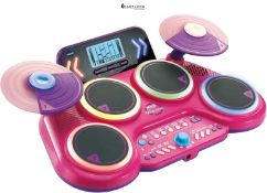 VTech Kidi DJ Drums Pink, Light-up Electronic Drum Kit for Kids, with 4 Drums, 2 Cymbals, Drum Stic