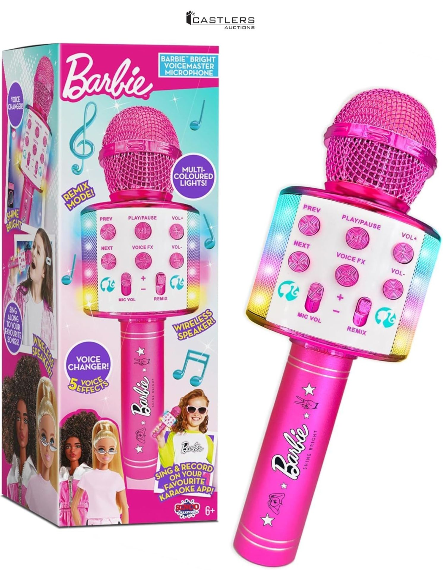 Barbie Bright Voicemaster Microphone | Karaoke Wireless Microphone | Wireless Speaker | Multi-colou
