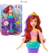Mattel Disney Princess Toys, Ariel Swimming Mermaid Doll with Color-Change Hair and Tail, Water Toy