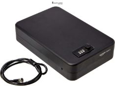 Amazon Basics Portable Security Lock Box Safe with Combination Lock for Documents and Jewelry, XXL,