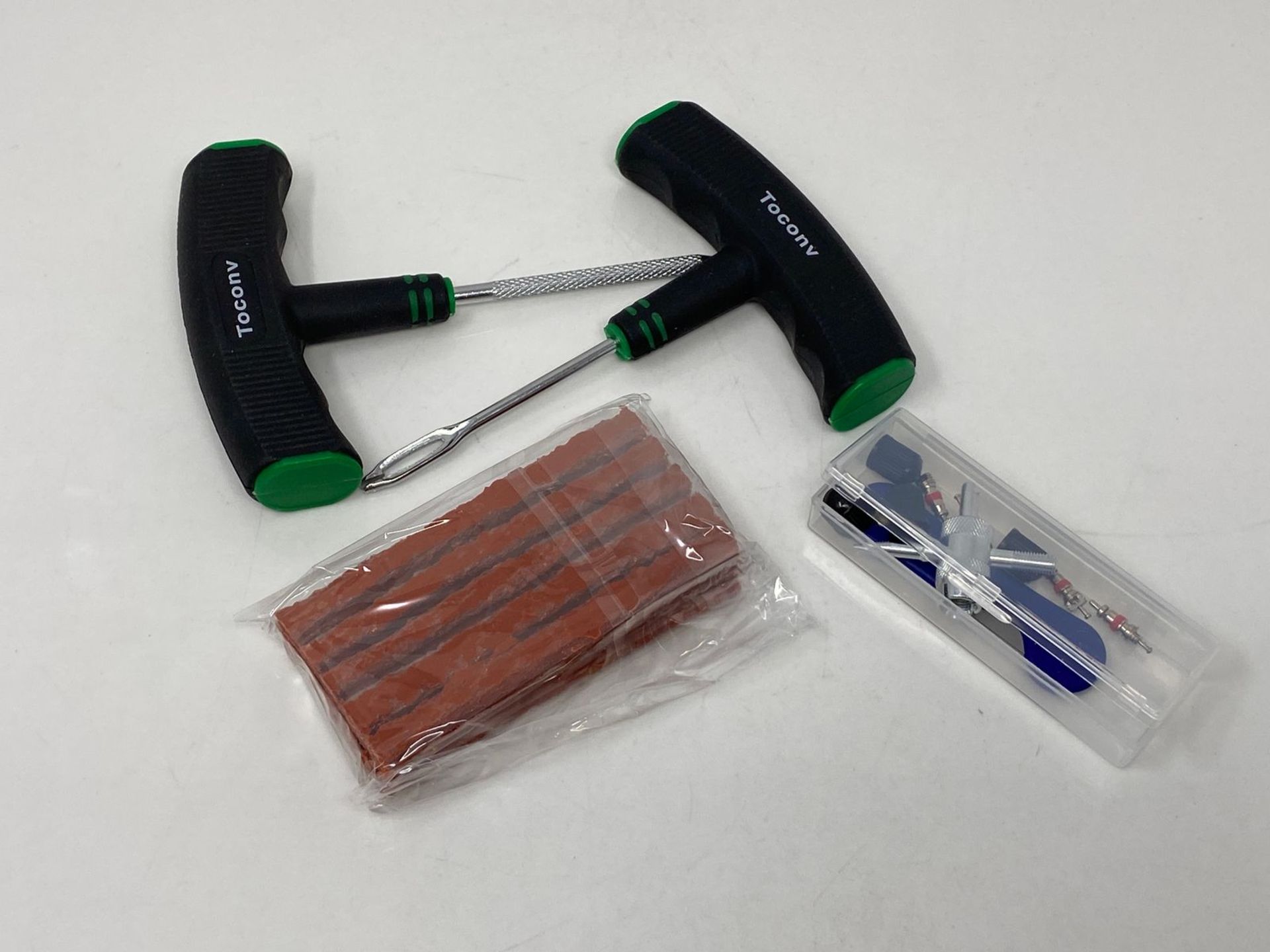 Toconv Tyre Repair Kit, 32pcs Compact Tyre Puncture Repair Kit with Rubber Plugs, Upgraded T-Handle - Image 2 of 2