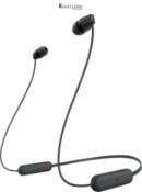 Sony WI-C100 Wireless Headphones - Up to 25 Hours of Battery Life, Built-in Microphone for Calls, C
