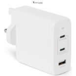 Amazon Basics Fast Charging USB C Nano GaN Wall Charger, 120W 3-Port for Laptops, Tablets, Phones,
