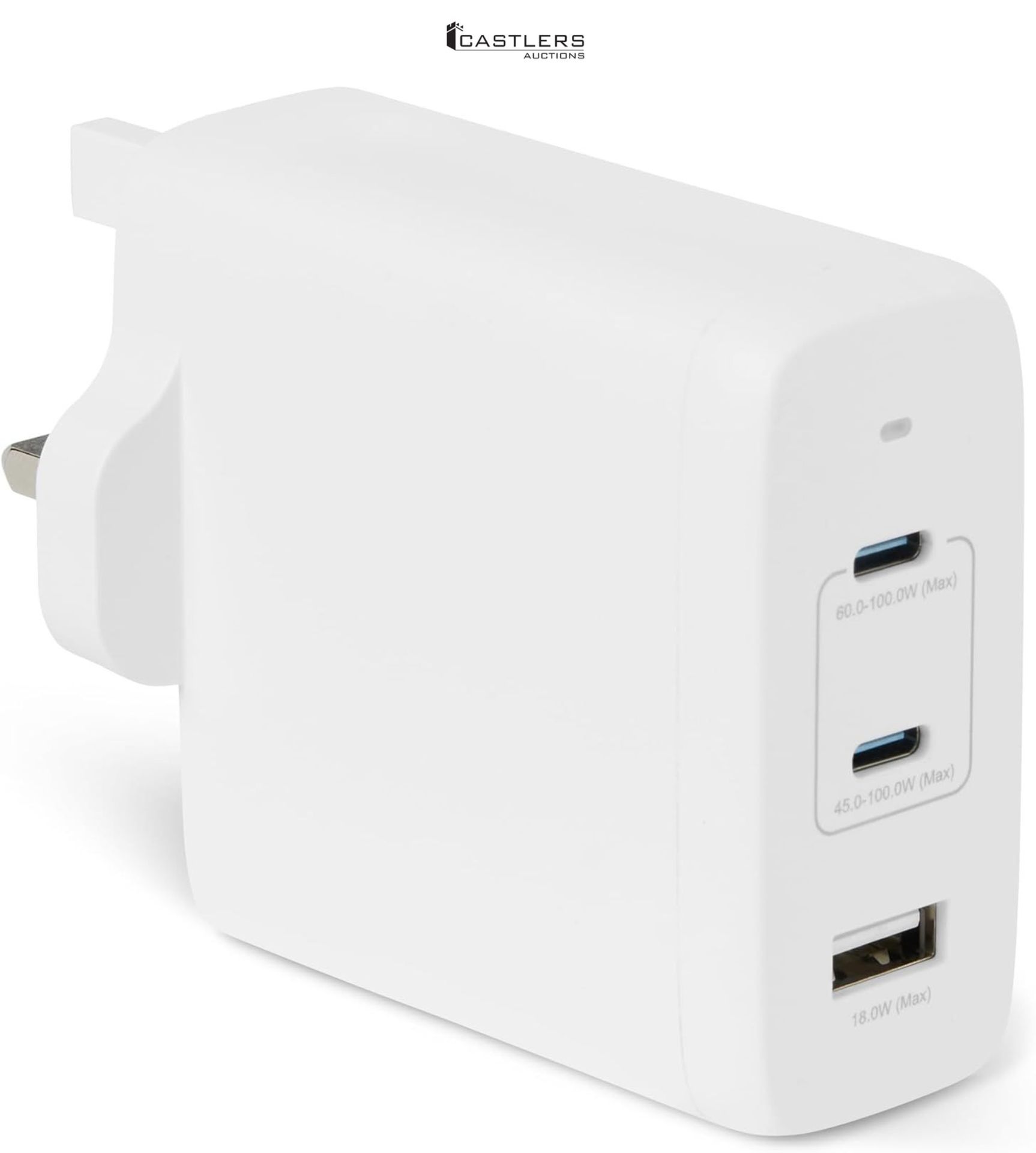 Amazon Basics Fast Charging USB C Nano GaN Wall Charger, 120W 3-Port for Laptops, Tablets, Phones,