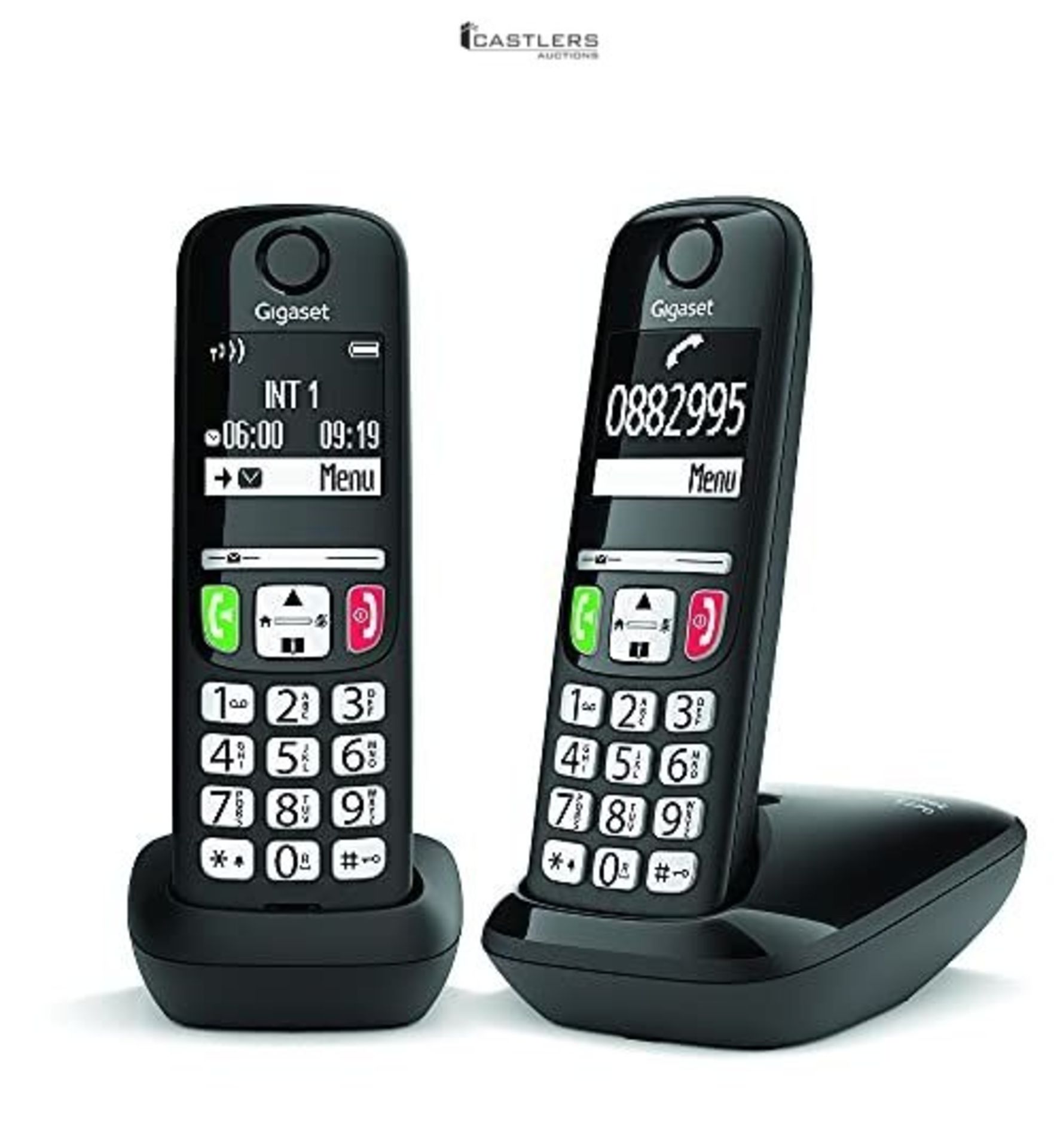 RRP £51.91 - Gigaset E275 Duo - Two DECT Cordless Phones - Large Keys and Numbers - Hearing Aid Com