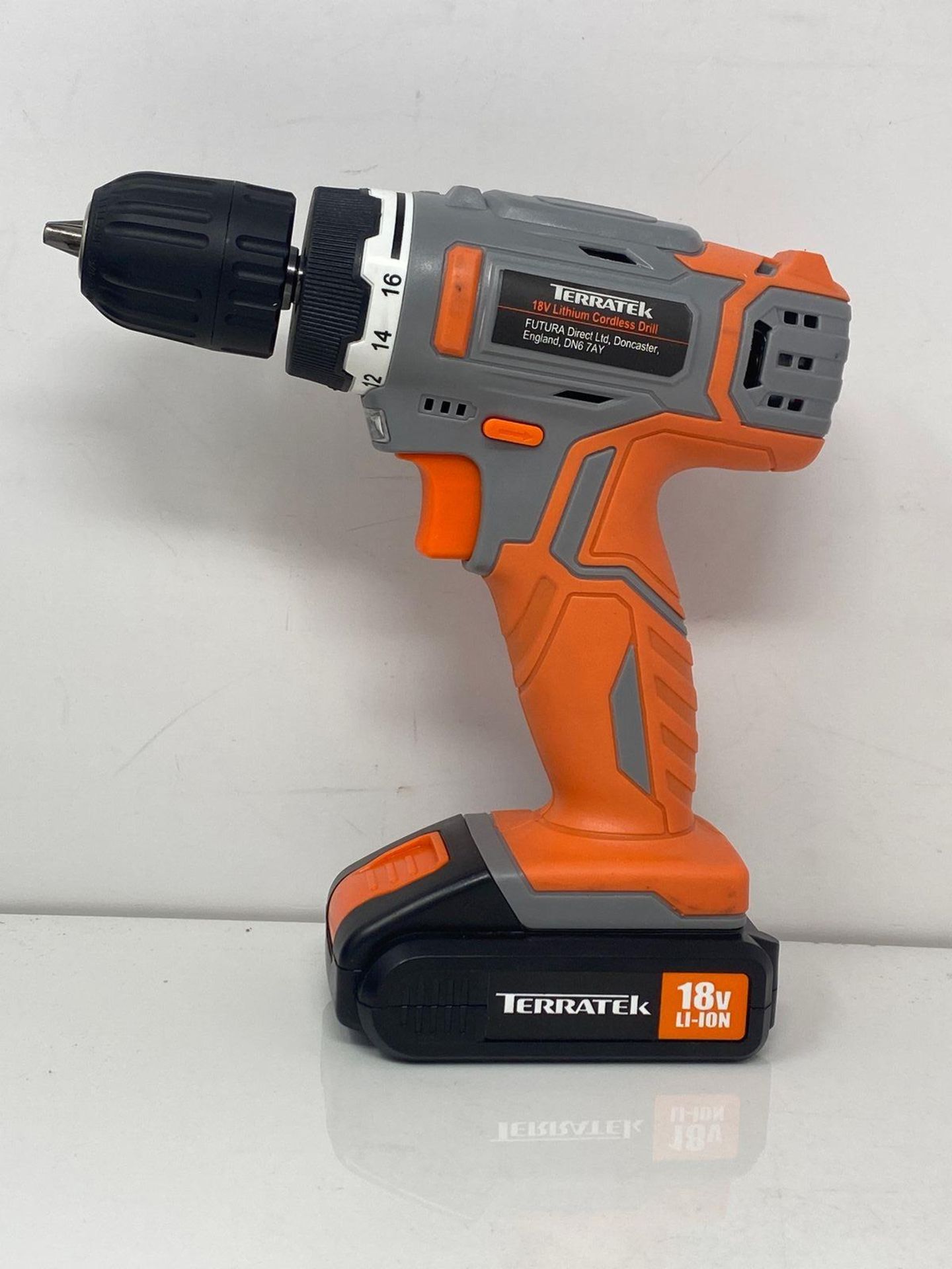 Terratek Cordless Drill Driver 18V Lithium-Ion, 13Pc Electric Screwdriver Set, LED Work Light, Elec - Image 4 of 5