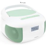 MOOOV 477186 Portable Bluetooth FM Radio CD Player – Boombox Stereo MP3 USB Input, AUX-in, Micro-SD